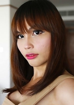 23yo busty Thai newhalf Ayumi sucked off white cock and gets fucked in her tight ass