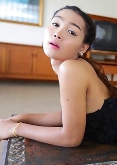 22 year old busty Thai shemale Samy fucks and sucks tourist cock