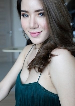 25yo sexy Thai ladyboy Peach blows white guy and masturbates