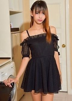 Bly is a very pretty tgirl with a sexy slim body, small natural tits, a nice firm bubble butt and a delicious small uncut cock!