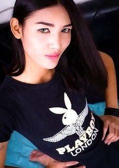 Kam is a stunning tgirl with a sexy slim body, small natural breasts, a hot ass and a delicious uncut cock!