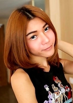 19 year old Thai ladyboy May gets fucked and sucks a tourist cock and gets a facial