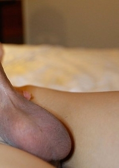 Sexy Thai ladyboy Alice get cum covered by huge white cock
