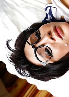 Cute 25 year Thai ladyboy Jam gets facial from white cock